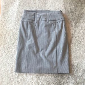 Express Gray and white pinstriped pencil skirt